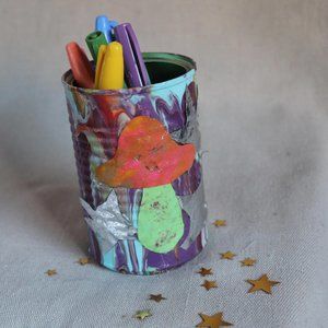 Groovy Upcycled Pencil Holder Desk Organizer